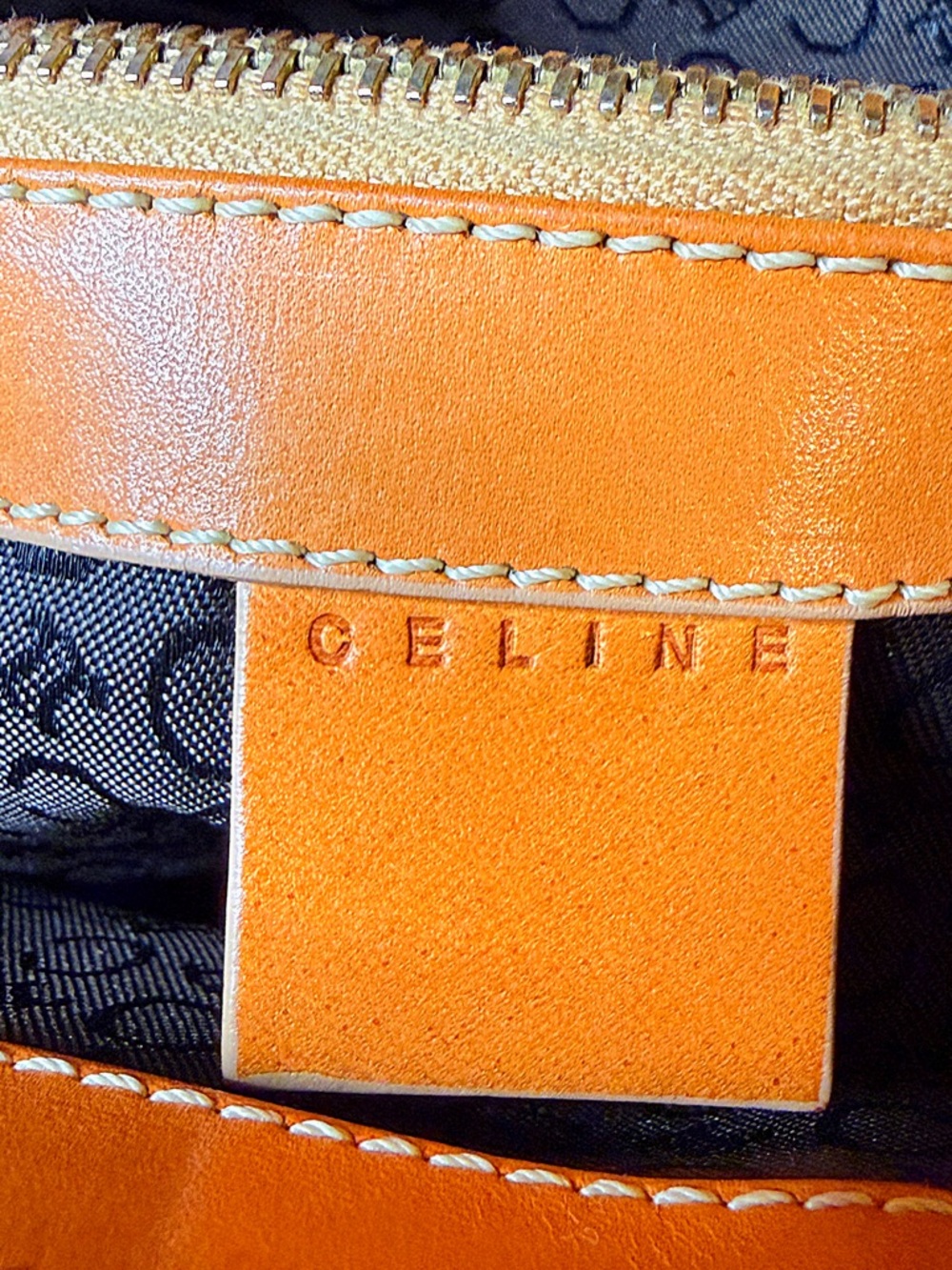 Céline Vintage Macadam Suede Tote Bag Cognac Tan Italy Restored - Picture 12 of 16